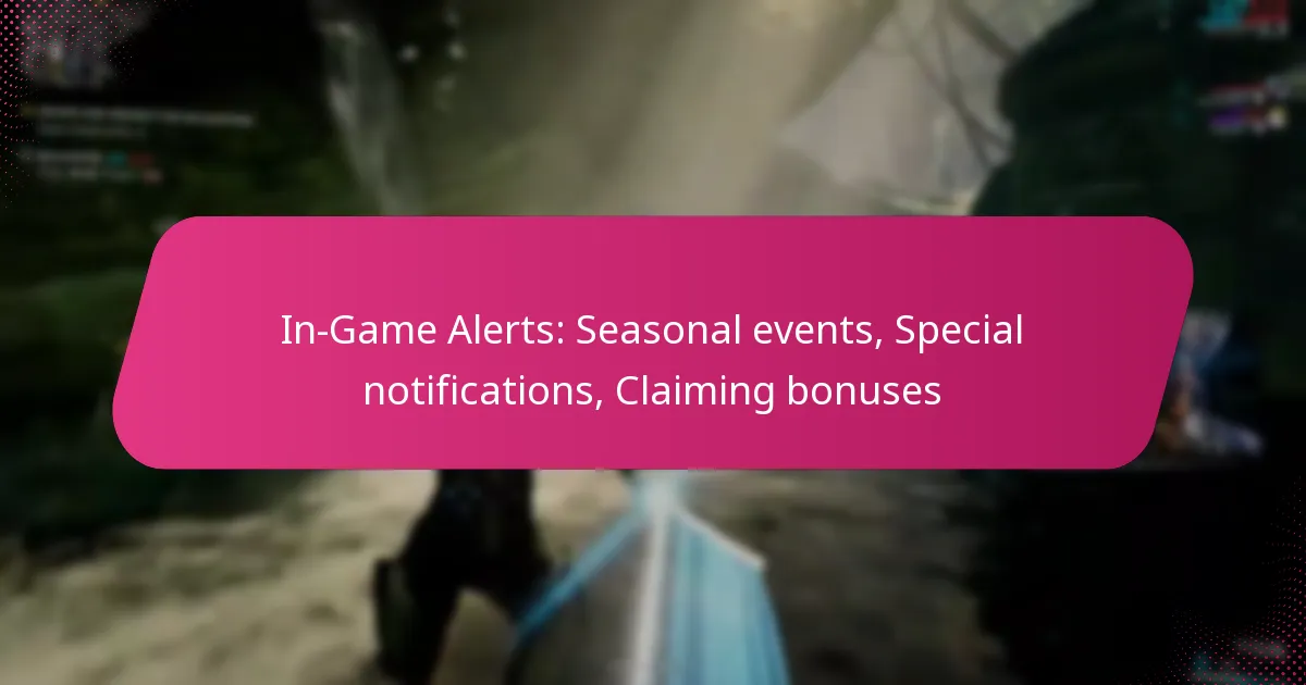 In-Game Alerts: Seasonal events, Special notifications, Claiming bonuses