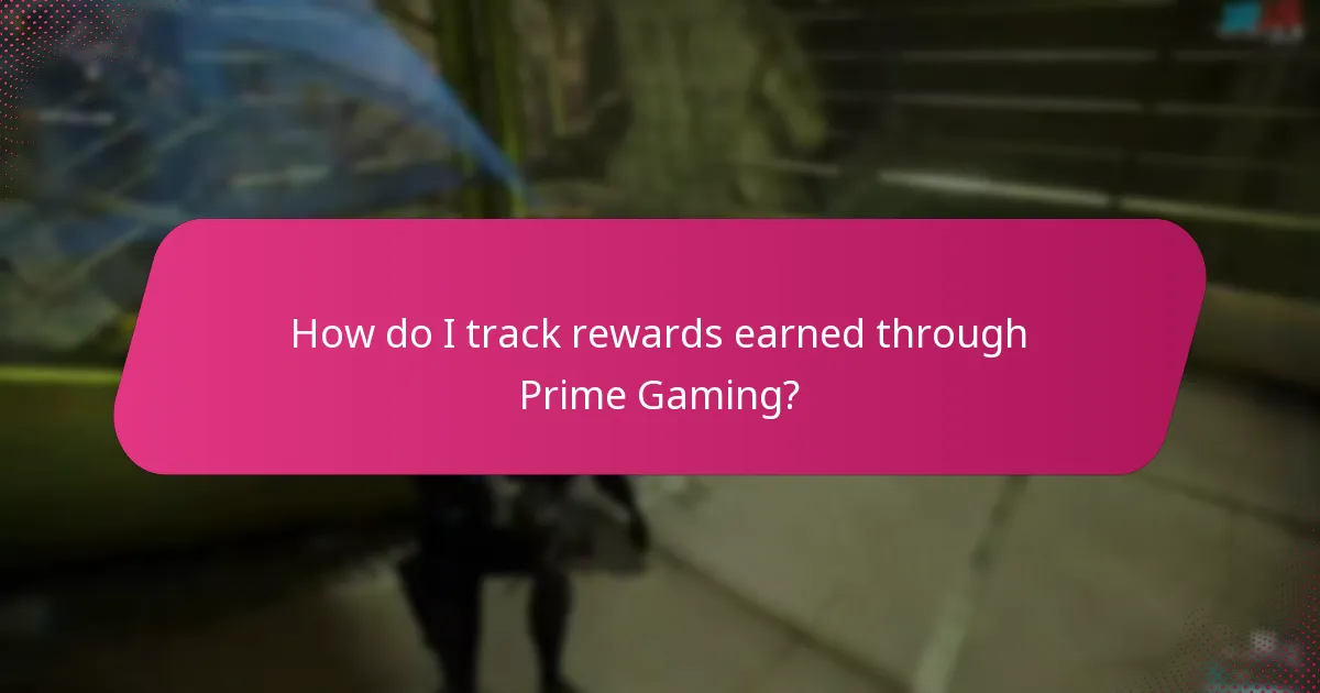 How do I track rewards earned through Prime Gaming?